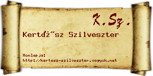 Kertész Szilveszter névjegykártya