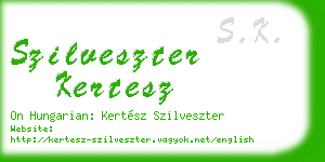 szilveszter kertesz business card