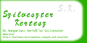 szilveszter kertesz business card